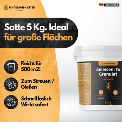 SCHÄDLINGSMEISTER Ameisen-Ex Granulat - Ameisenstreu XXL - 5 Kg